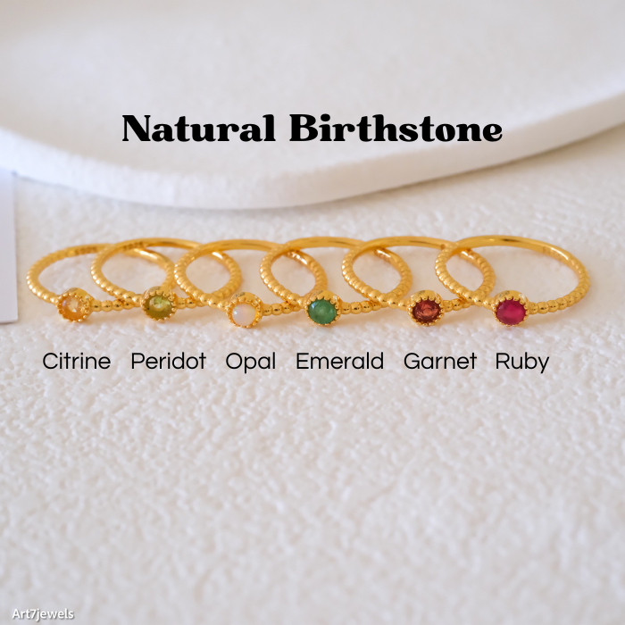 tiny natural birthstone ring, Dainty gold birthstone jewelry, Solitaire ring, Thin ring, Gifts for her