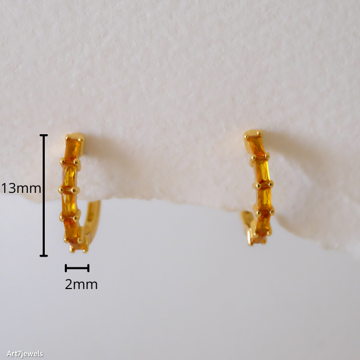 Huggie citrine earrings