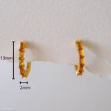 Huggie citrine earrings
