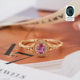 Dainty alexandrite ring, Genuine oval alexandrite ring, Natural alexandrite jewelry, Minimalist gold color ring, Silver Ring, Gifts for her