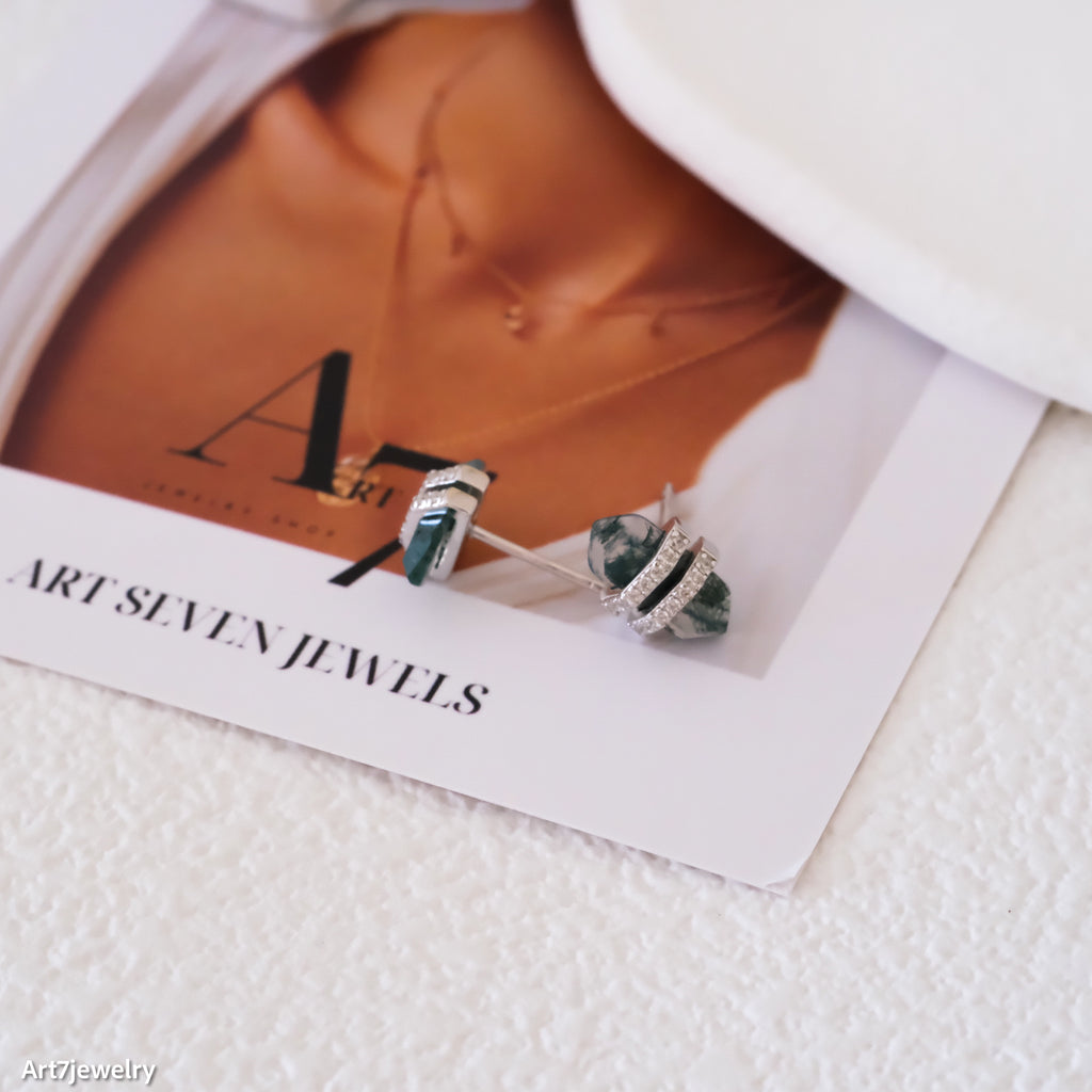 Geometric Earrings, Point Crystal Pendant, Statement necklace, Gifts for her