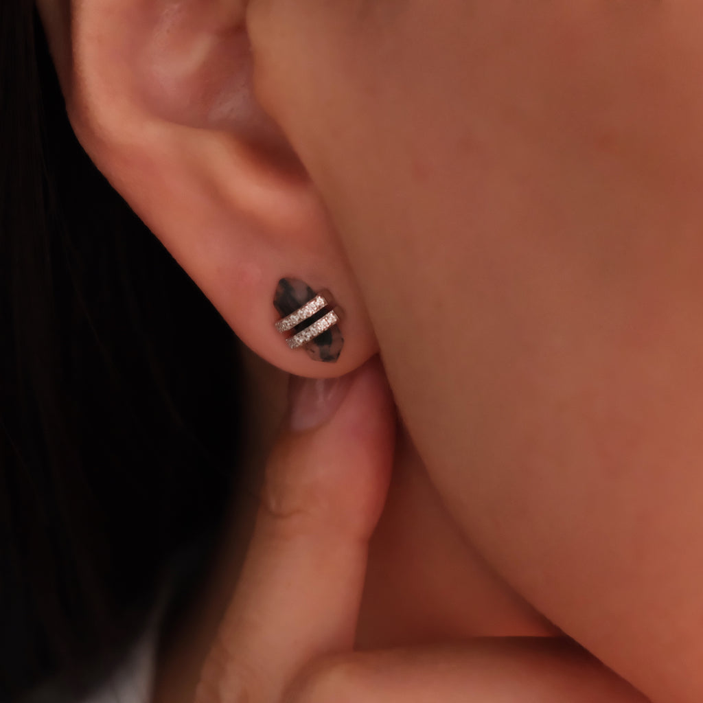 Moss Agate Stud Earrings