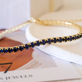 14k gold sapphire tennis bracelet, Dainty blue sapphire cz bracelet, 3mm tennis bracelet, Gifts for her, Unisex bracelet