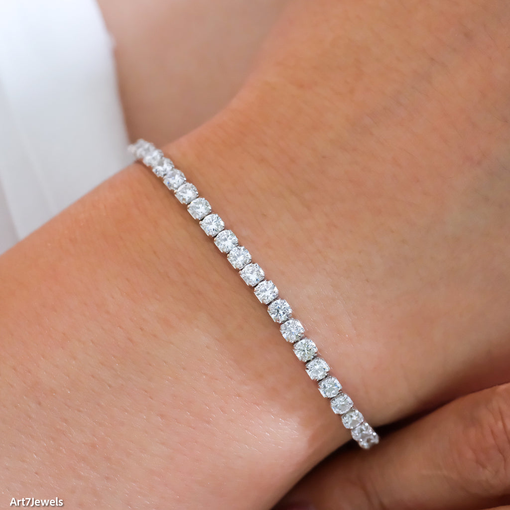Dainty diamond cz tennis bracelet