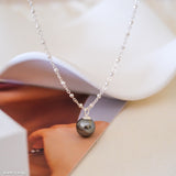 Chic Bridesmaid gifts, 8mm Dark gray pearls, Gifts for her