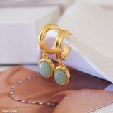 Gemstone hoop earrings, Gifts for her