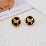 Butterfly stud earrings, Dainty black onyx earrings, Flatback earrings, Sterling silver earrings, Statement earrings, Gift for mom