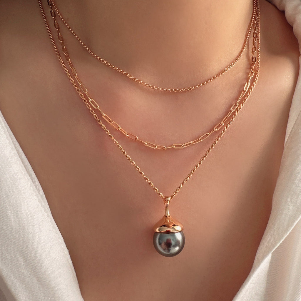 Double chain necklace set, Layered Necklace Set, Paperclip & Dainty chain necklace, 925s silver necklace, gifts for her