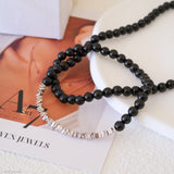 silver onyx beaded choker