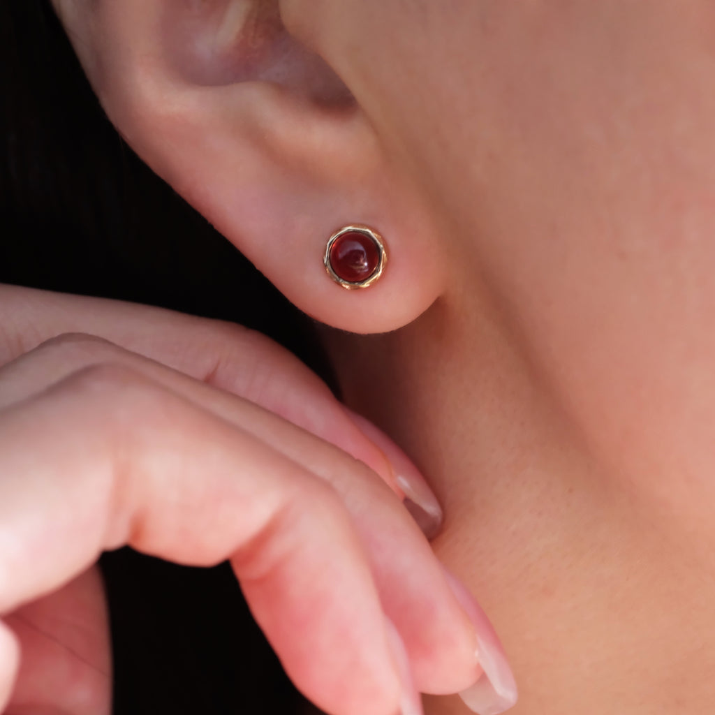 Red gemstone earrings, Birthstone earrings, Gift for her, Christmas gift