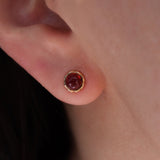 Genuine garnet earrings, Red gemstone earrings, Birthstone earrings, Gift for her, Christmas gift