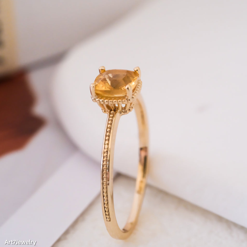Dainty Citrine ring
