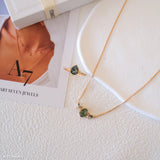 Dainty moss agate ring, Genuine Moss agate ring, Pear cut stone ring, Statement gold ring, 925s silver ring, Gifts for her