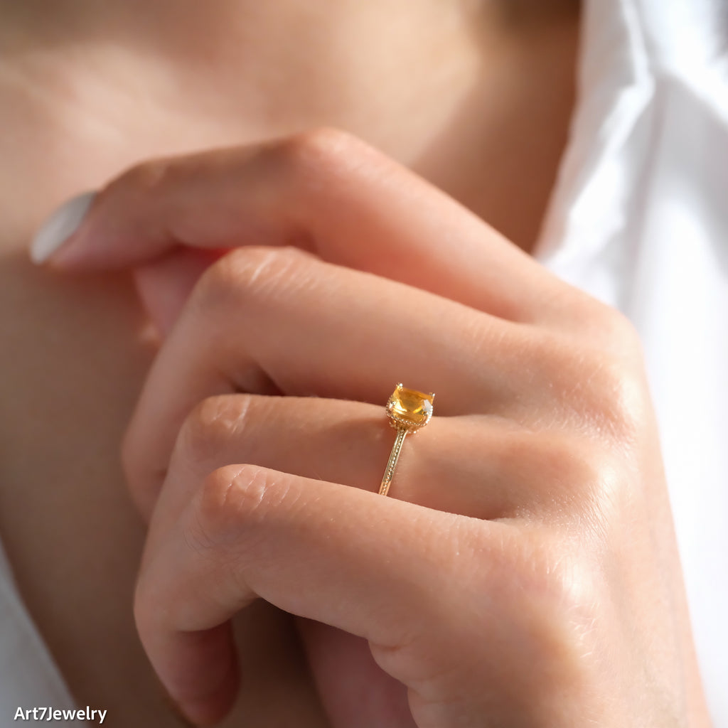 Minimalist gold ring, Sterling Silver Ring, Solitaire ring, Thin ring, Gifts for her