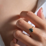 Dainty moss agate ring