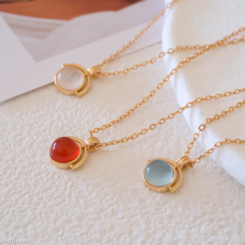 Gemstone necklace, Birthstone necklace, Silver necklace, Gift for her