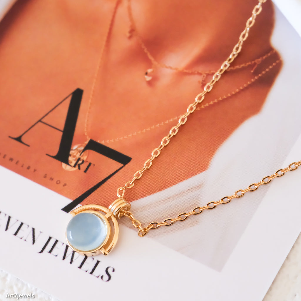 Birthstone necklace, Silver necklace, Gift for her