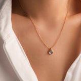 Blue aquamarine pendant, Gemstone necklace, Birthstone necklace, Silver necklace, Gift for her