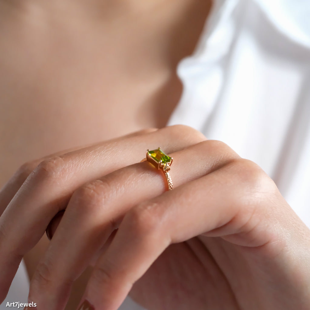 Minimalist gold ring, August birthstone, Silver Ring, Gifts for her