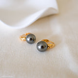 Gold and Gray Tahitian Pearl Earrings