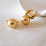 Gold Pearls earrings, 12mm Pearl earrings, Wedding gifts, Bridesmaid gifts, Gifts for her