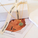 Dainty Oval Jade Necklace
