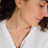 Irregular pearl pendant, Flowing Silver Necklace, Gift for her