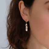 Dainty irregular baroque pearls earrings