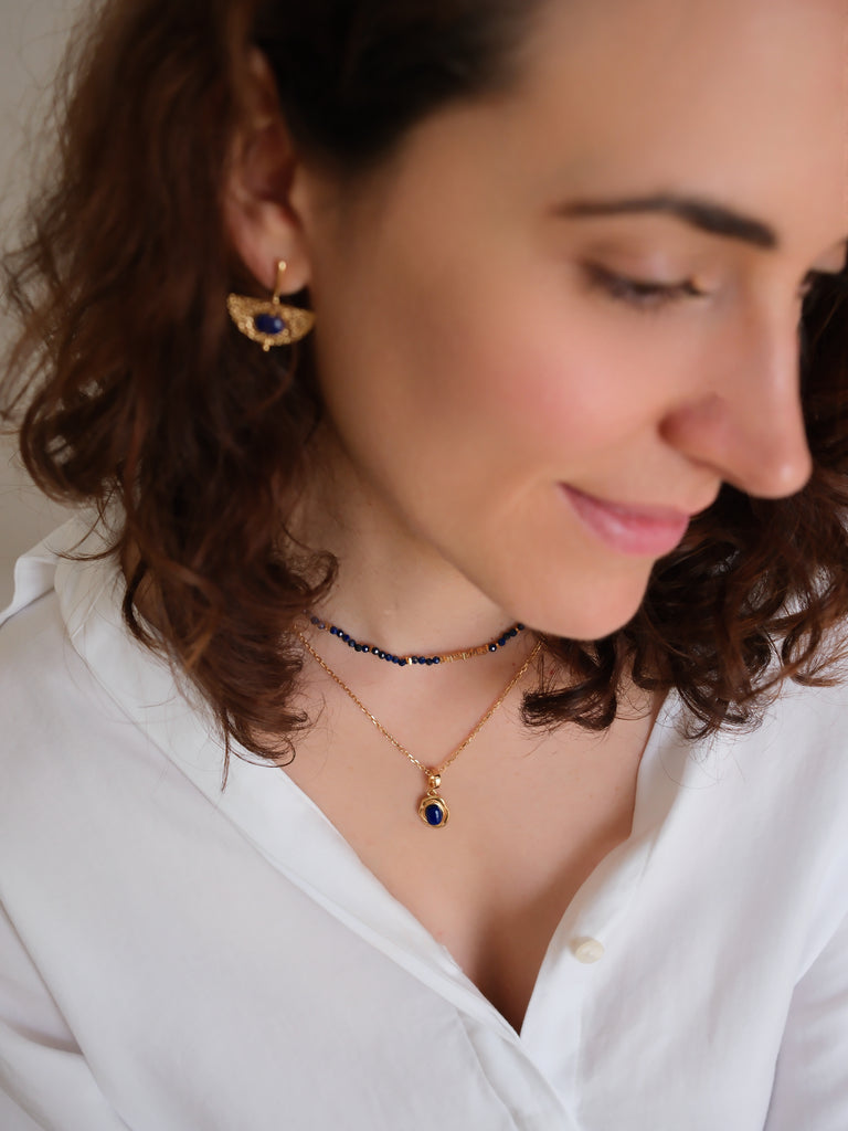 Gemstone pendant with different chain options, Silver necklace, Gift for her