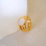 18k gold plated ring, Signet ring, Statement ring, Gifts for her