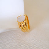 Gold mother of pearl ring