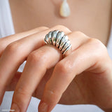 Puffy ring, Twisted croissant Ring, Bold wide ring, Statement ring, Thick band ring, Gifts for her