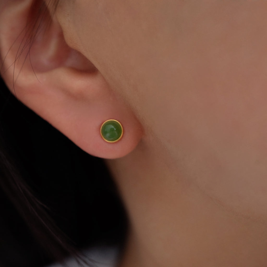 Green gemstone earrings, Cute earrings, Silver earrings, Gift for her,