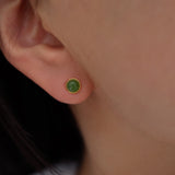 Green gemstone earrings, Cute earrings, Silver earrings, Gift for her,