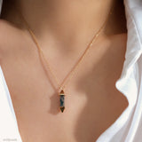 Geometric moss agate necklace