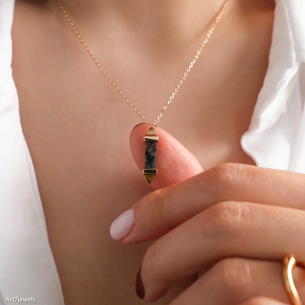 Genuine Agate Herkimer Pendant,