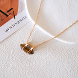 Brown necklace, Gold necklace, Gift for her