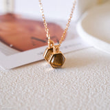 Brown necklace, Gold necklace, Gift for her