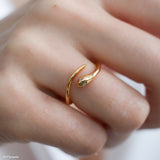 Cute snake ring, Minimalist serpent ring, Adjustable Ring, 925s silver ring, Gifts for her