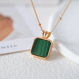 Natural malachite earrings