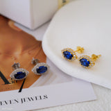 Oval stone earrings, Vintage earrings, Sterling silver earrings, Gift for her