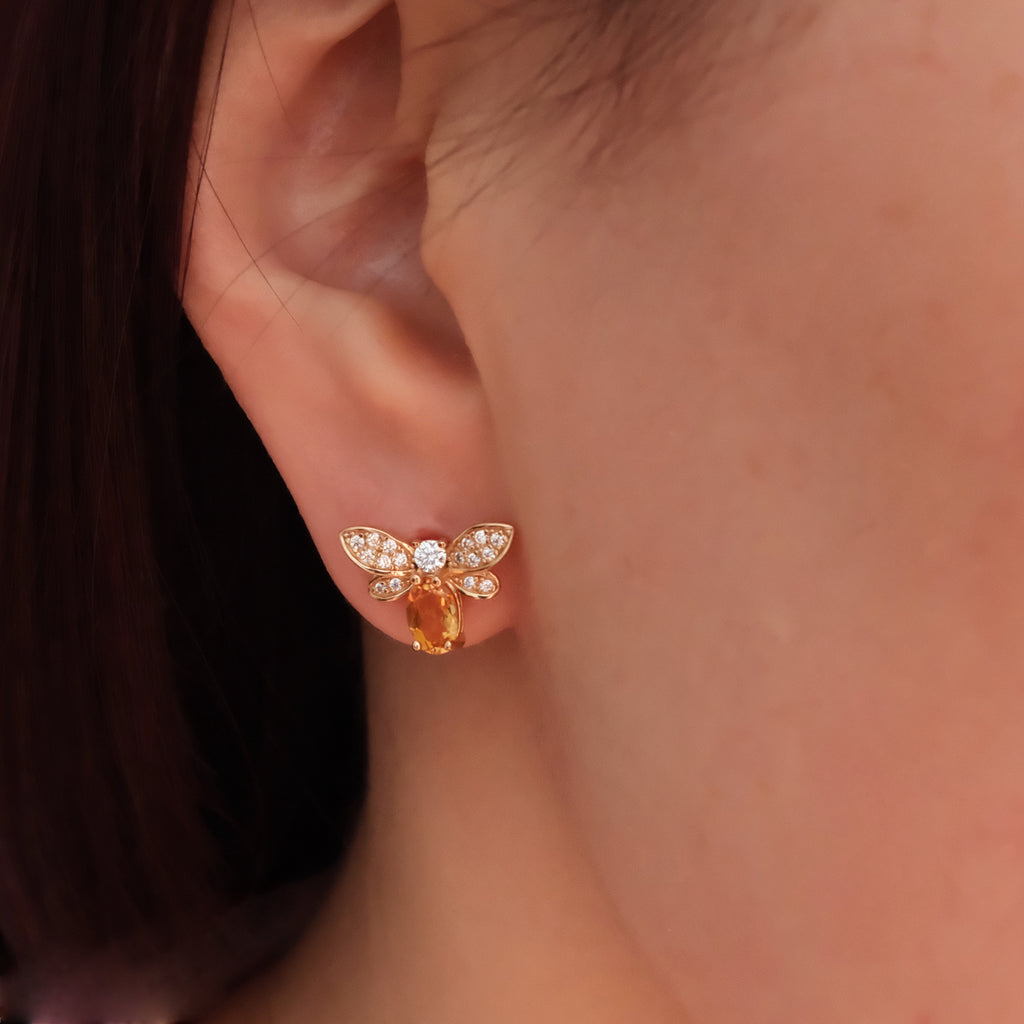 Bee earrings, Cute earrings, Silver earrings, Gift for her,