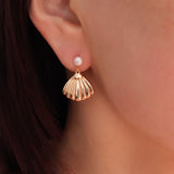 Mermaid earrings, Seashell earrings, Beach earrings, Freshwater pearl earrings, Gifts for her