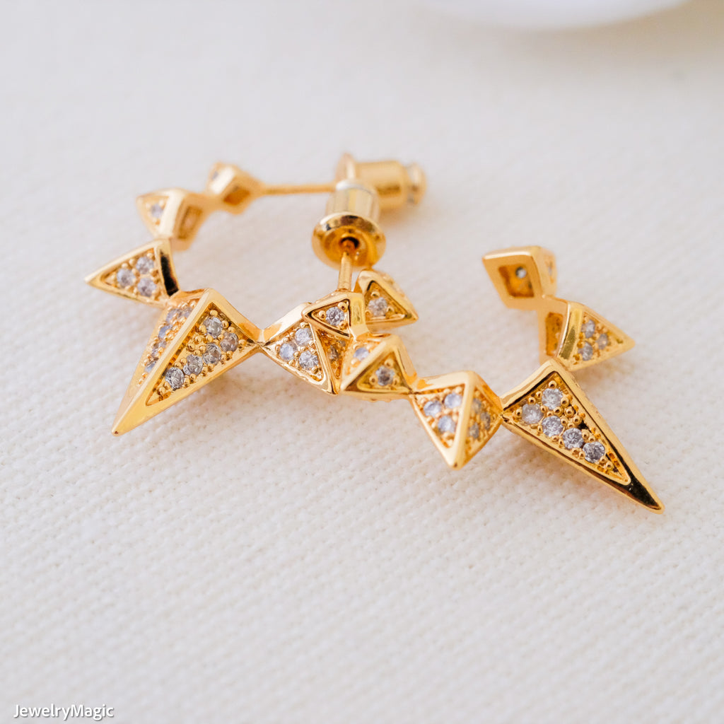 Hoop earrings, Dainty Pave Huggie Hoop Earrings, Gifts for her