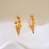 Chunky Spike Earrings, Gold Sun Rays Hoop Earrings, Hoop earrings, Dainty Pave Huggie Hoop Earrings, Gifts for her