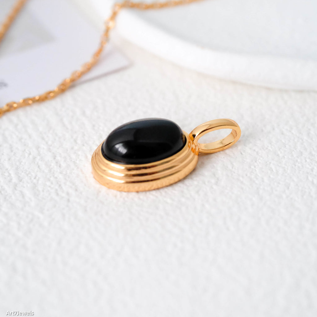 Oval Black Onyx Pendant