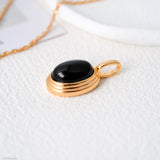 Oval Black Onyx Pendant