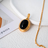 Oval Black Onyx Pendant