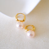 Chic Bridesmaid earrings, 12mm Pink pearls earrings, Pearls jewelry, Gift for Her