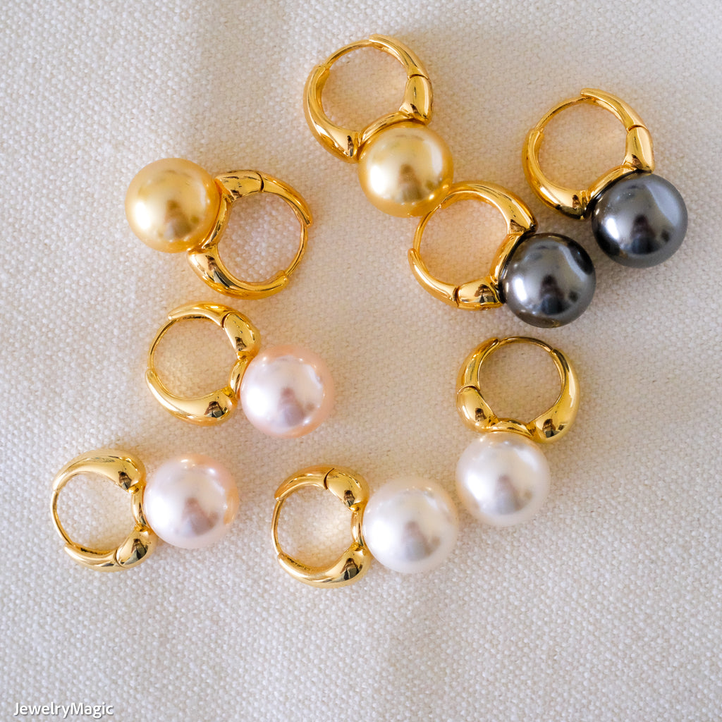 Dainty Light rose Pearl Earrings, Chic Bridesmaid earrings, 12mm Pink pearls earrings, Pearls jewelry, Gift for Her